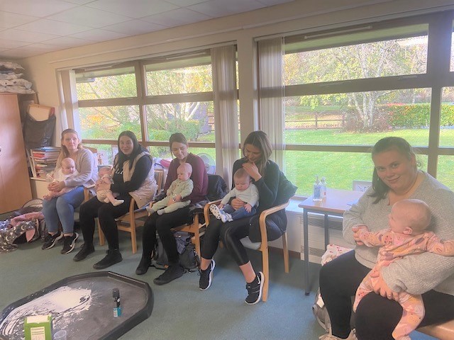 Mothers with their babies at the Babychat Group