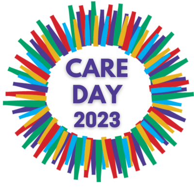 Care Day 2023 logo of a circle made of colourful stripes