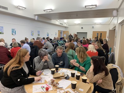 Attendees at our Cumnock Local Conversation event enjoying the workshop discussion