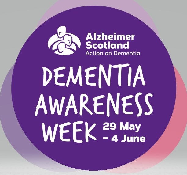 Purple circle logo for Dementia Awareness Week 2023