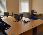 Desk booking area with 5 desks 