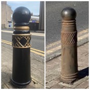 Mauchline Bollard before and after
