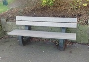 Recycled plastic bench