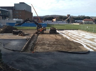 Work has begun on two new practice courts at Devonshire Park