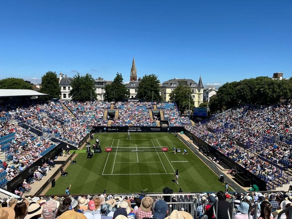 Eastbourne tennis court and crowd