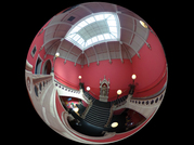 Bird's-eye view of RAMM's Queen Street stairwell