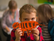 Puppet Making - Boy with tiger puppet