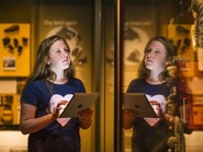 Digital creative workshop - girl in gallery with tablet