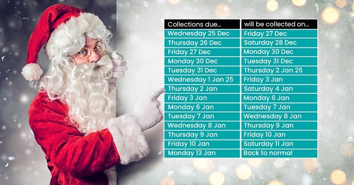 Christmas waste and recycling collections days