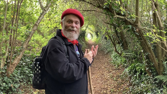 Jon exploring the old hollow way in Broadclyst