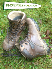 Walking boots and logo