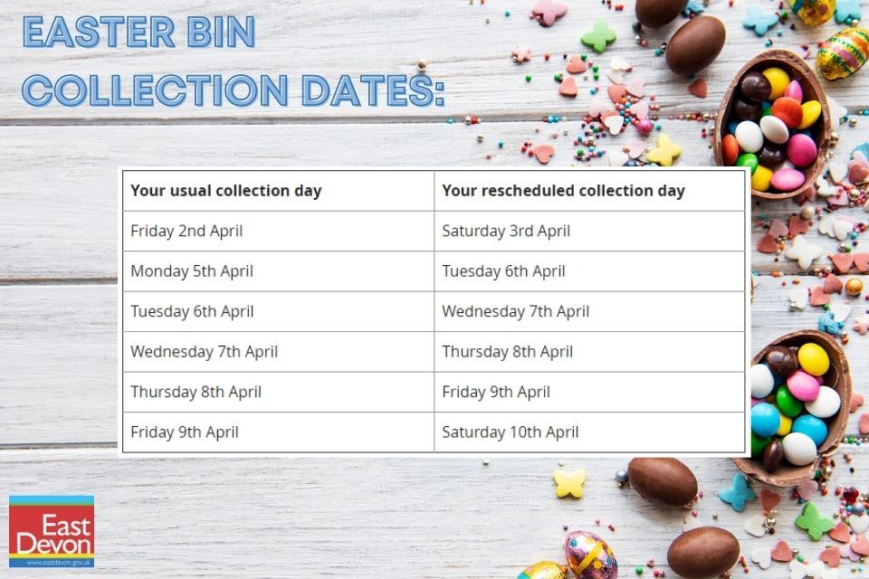 Easter bin collection dates 