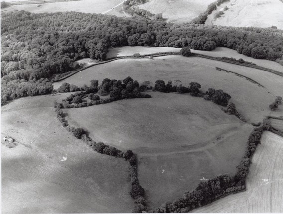 Stoke Hill Iron Age Hill Fort from the air