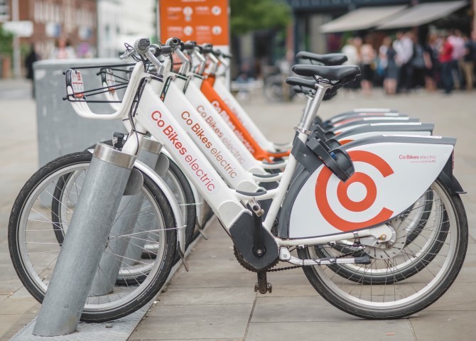 sustainable travel choice - shared electric bikes