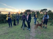Nikki being filmed on the Pebblebed Heaths