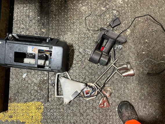 Objects placed in the wrong recycling sack