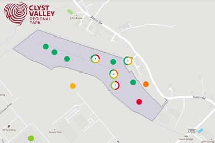 Screenshot from the Broadclyst green space consultation map