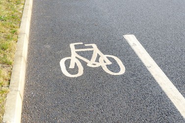 Photo of cycle path markings