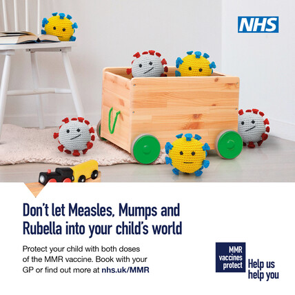 Don't let measles, mumps & rubella into your child's world. Protect your child with both doses of the MMR vaccine