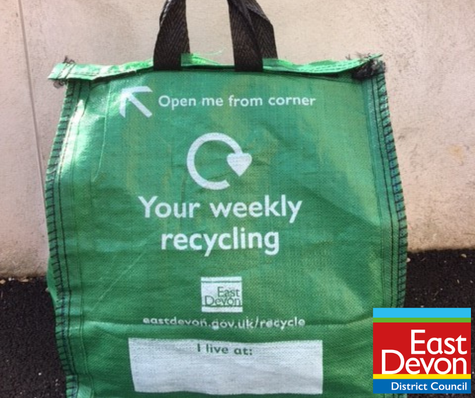 Photo of a green recycling sack