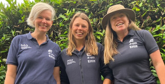 A photo of the Wildlife Wardens, Katie, Imo and Sama (L-R)