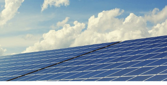 solar panels sunny day