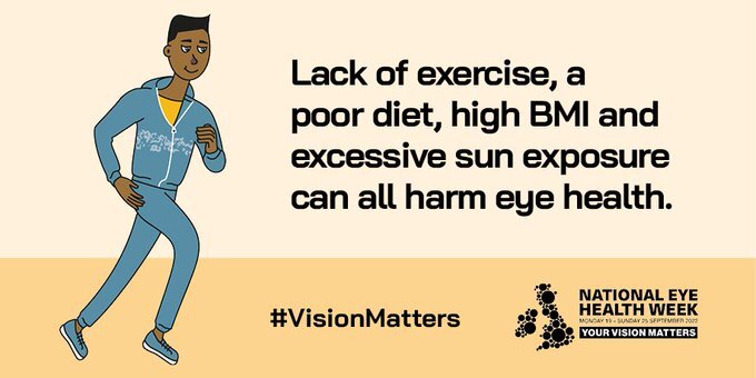 lack of exercise a poor diet high and excessive sun exposure can all harm eye health