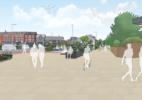 An artist's impression of the proposed walking and cycling facilities and links in Exmouth