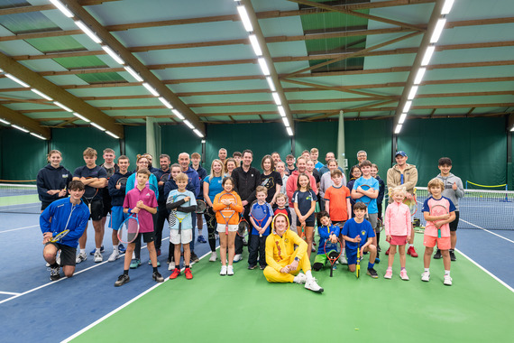 The children and staff from exmouth tennis and fitness centre that took part in their children in need fundraiser