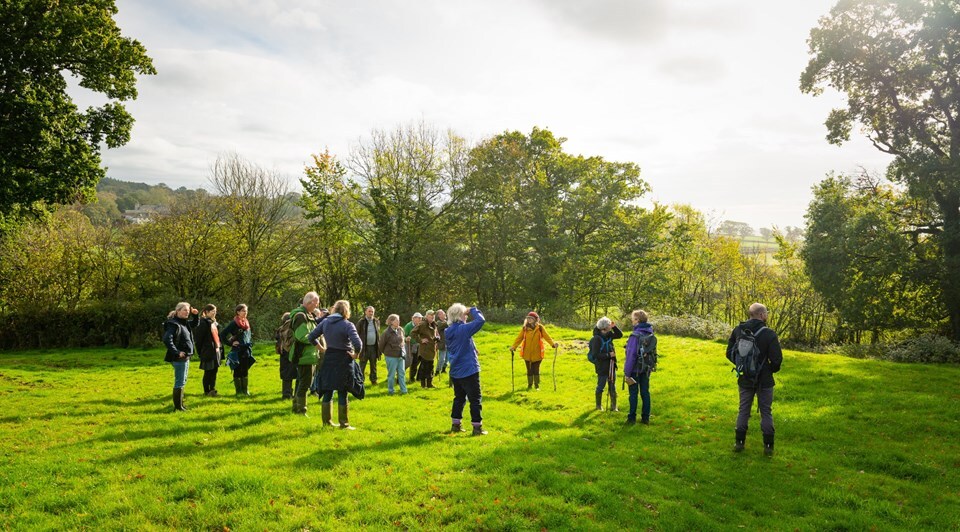 A group of ramblers enjoying east devon's neatural beauty 