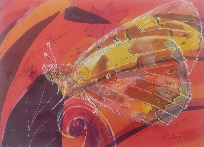 A butterfly painting by artist Claire Jeans