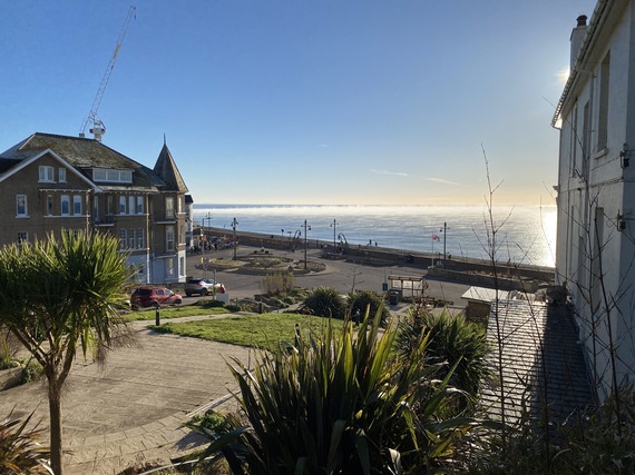A photo of the seaton town and coastline