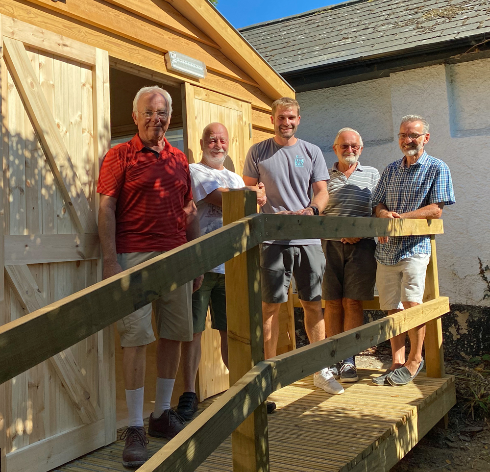 Beer men's shed members outside the men's shed