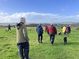 Group of dog walkers at Ridgetop Park near Exeter