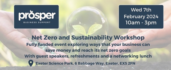 Invite to Net Zero workshop on the 7th Feb at Exeter Science Park