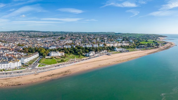 Aerial view of Exmouth Seafront