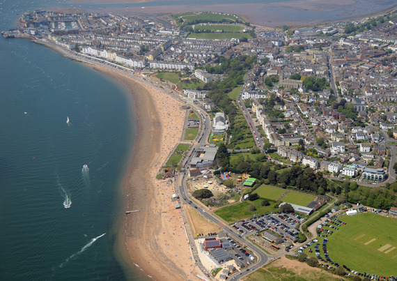 Aerial photo of Exmouth seafront