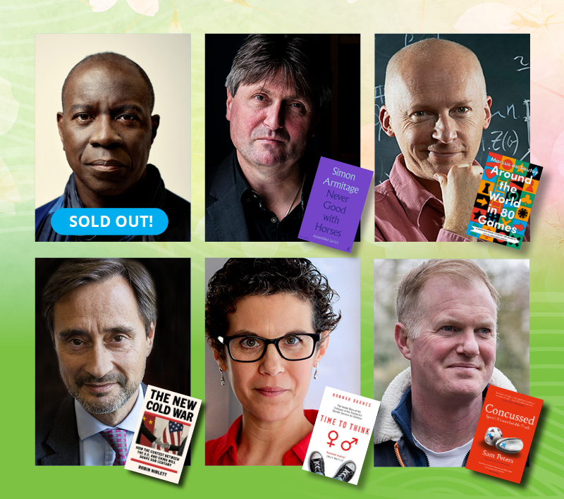 Photos of the authors at Budleigh Salterton Literary Festival