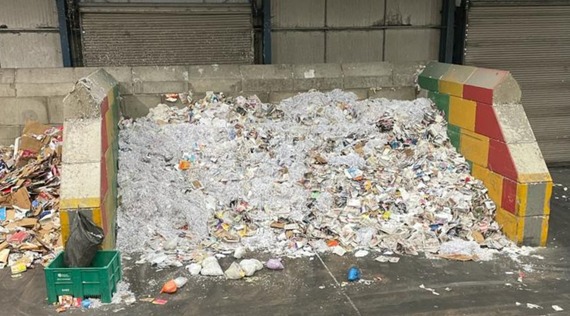 Photo of the paper bay at the recycling depot