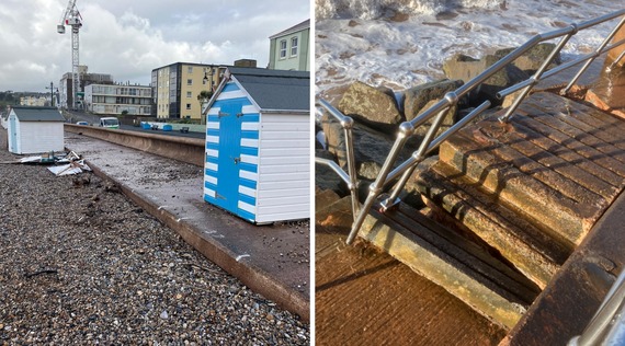 Photos of storm damage in Seaton and Sidmouth