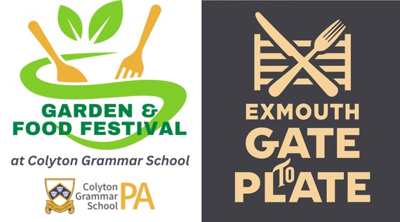 Garden and Food Festival logo and Exmouth Gate to Plate logo