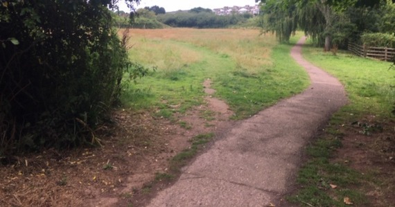 Photo of the existing path at Bapton Valley, prior to the upgrade