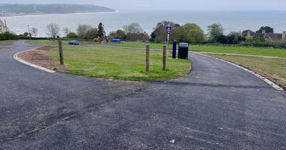 Photo of the work completed at Beer's cliff top car park