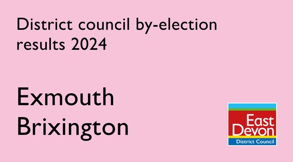 District Council by-election results 2024 Exmouth Brixington. East Devon District Council logo
