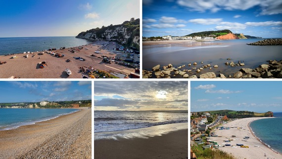 Photos of the beaches at Beer, Sidmouth, Seaton, Exmouth and Budleigh Salterton