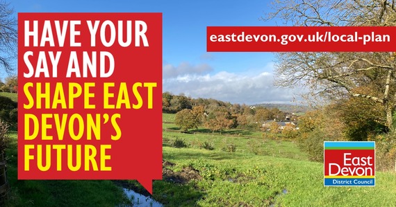 Have your say and shape East Devon's future. Photo of countryside. eastdevon.gov.uk/local-plan