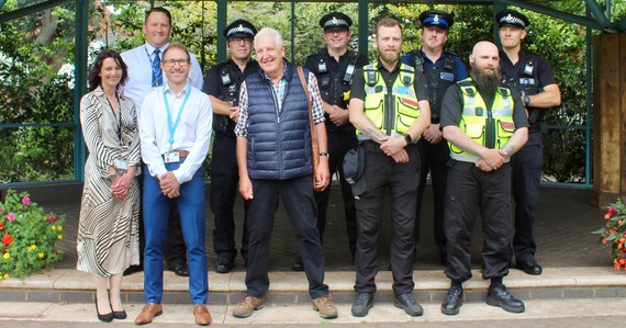 Group photo with Councillor Geoff Jung, Matt Blythe, Assistant Director for Environmental Health, alongside representatives from the police