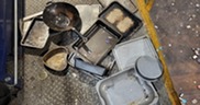 baking trays and pans found in recycling sacks by East Devon District Council