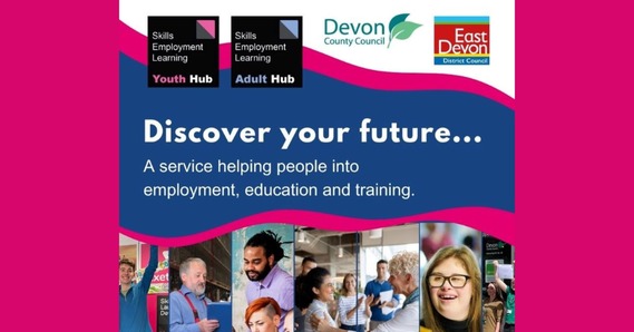 Discover your future. A service helping people into employment, education and training. Devon County and East Devon council logos