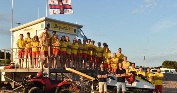 RNLI lifeguards at Exmouth beach